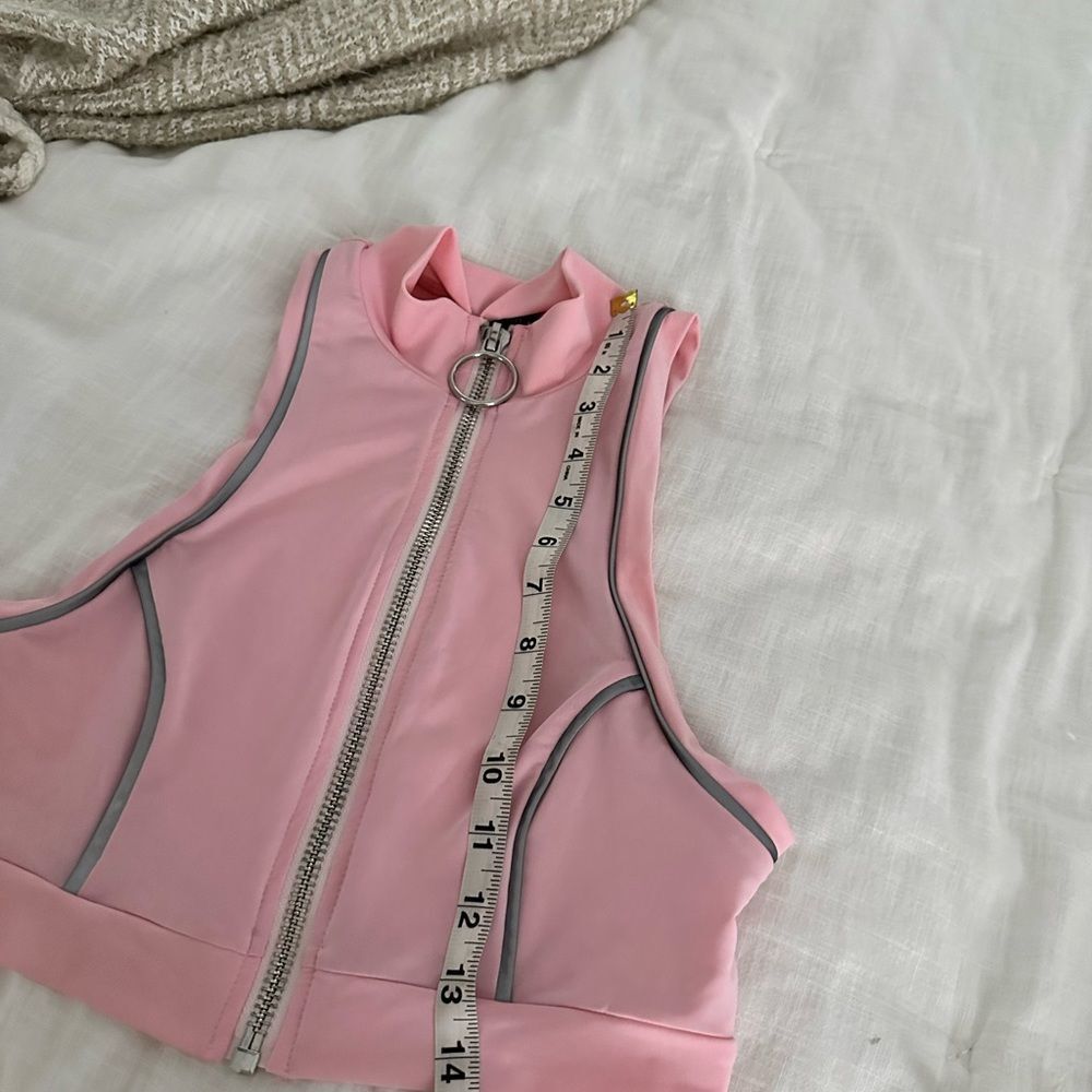 Dolls Kill Club Exx Pink Silver 2 Piece Set Tank and Leggings - Picture 9 of 10
